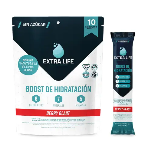 [850042860779] Extra Life Berry Blast Display 10 sachet